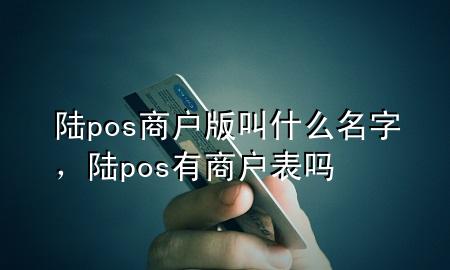 陆pos商户版叫什么名字,陆pos有商户表吗