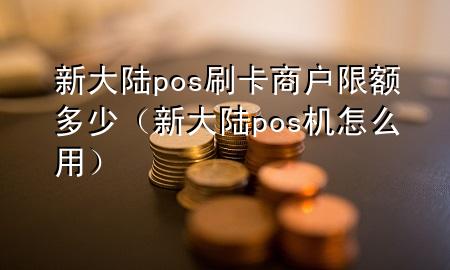 新大陆pos刷卡商户限额多少（新大陆pos机怎么用）