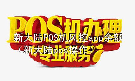 新大陆POS机风控app余额（新大陆pos操作）